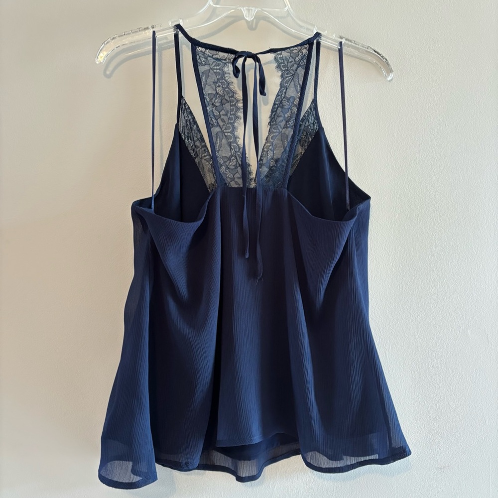 fab'rik Navy Lace V-Neck Cami - Picture 4 of 4